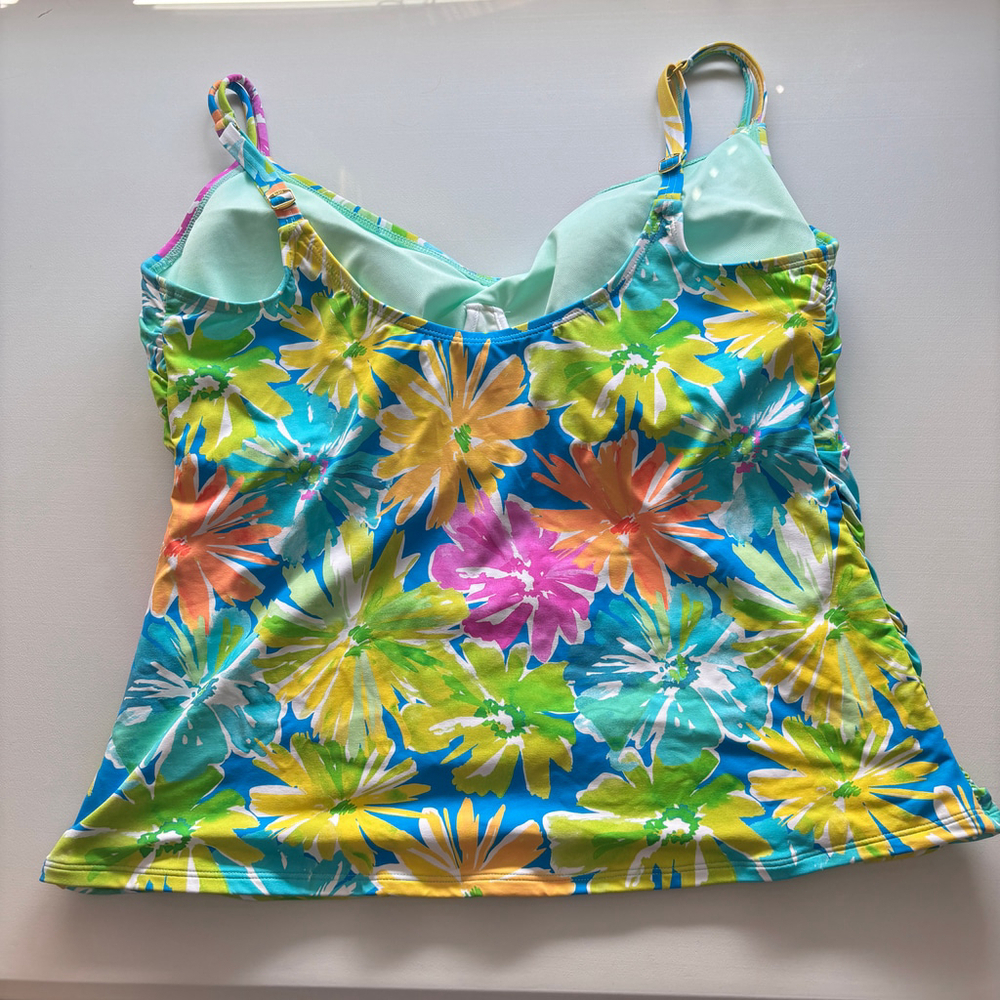 Bleu by Rod Beattie Women's Plus Size 18W Multicolor Scoop-Neck Tankini Top NWT - Picture 6 of 7